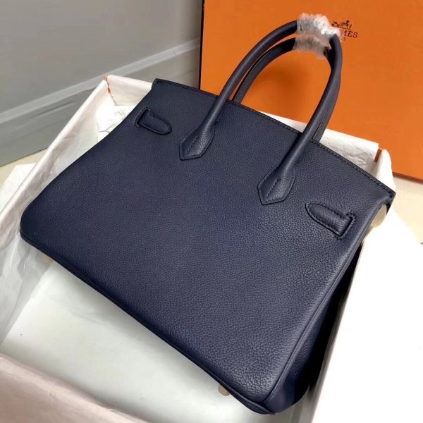 Hermes Birkin 35cm Togo Leather Handbags Dark Blue Dola Hermes 12688